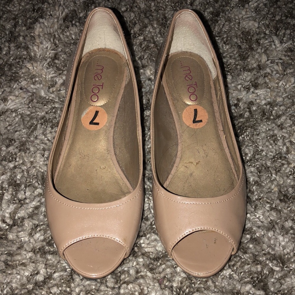 Nude Me Too Peep Toe Wedge